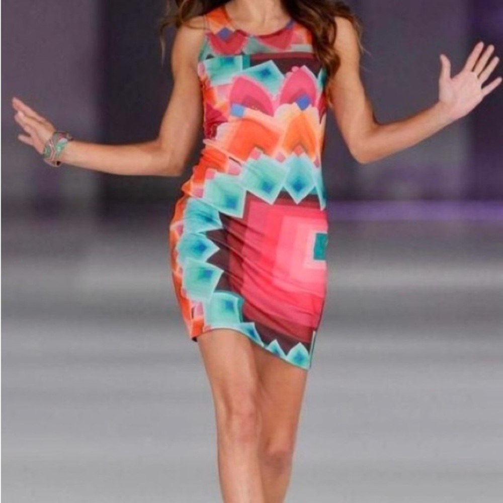 Desigual Margaret Sleeveless Geometric Print Sheath Dress Size EU M/US S